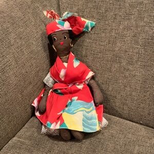 Vintage handmade cloth doll from Antigua